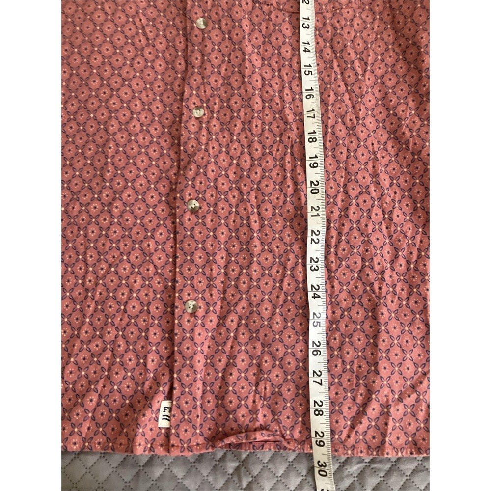 Fair Harbor Shirt Mens XL Red Geometric Short Sleeve Button Up Stretch Casual - Picture 5 of 9
